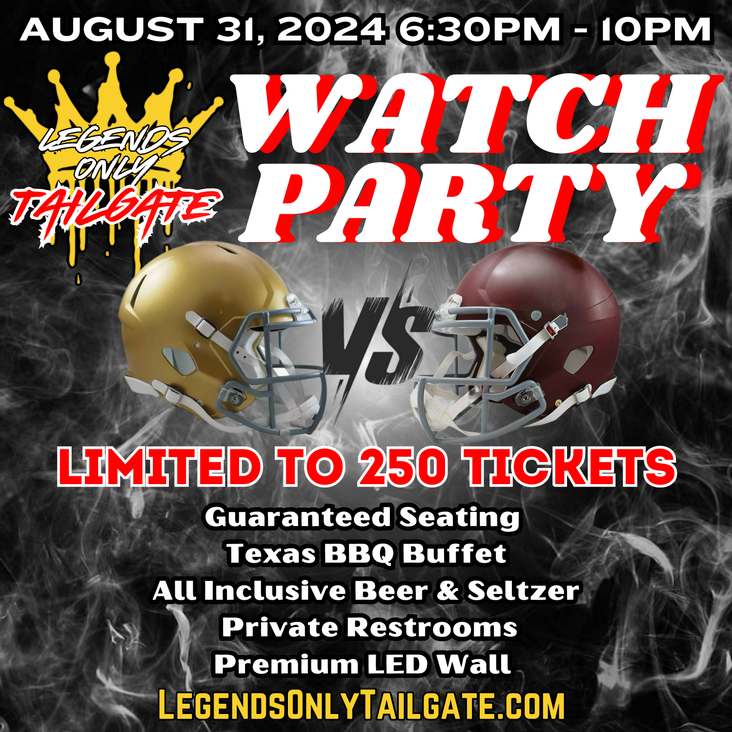 Notre Dame Texas A&M Watch Party Ticket August 31, 2024 Legends