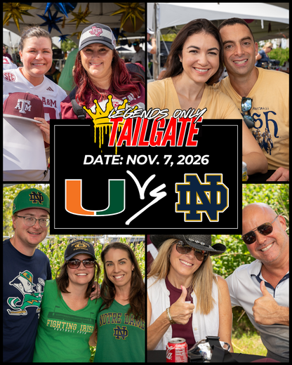 Miami @ Notre Dame Tailgate Ticket Nov. 7th, 2026